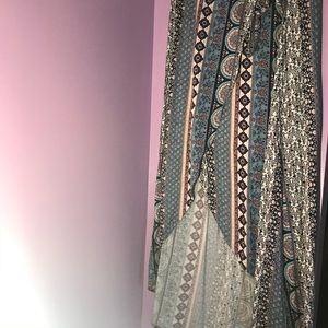 Open-front, tribal maxi skirt